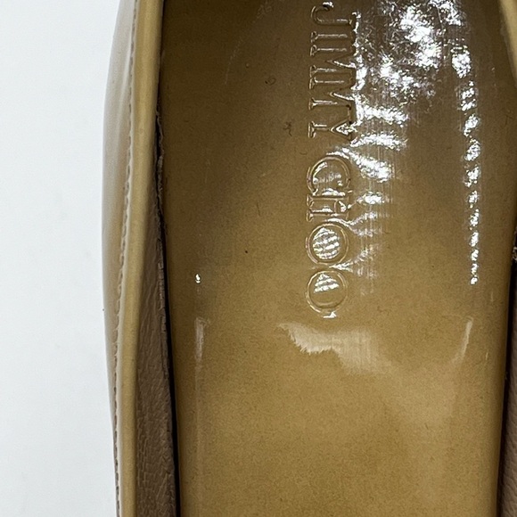 Jimmy Choo Papina Cork Wedge Nude Patent Leather Platform Heels EU 40/US 10 - Picture 12 of 16